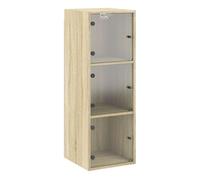 vidaXL Mueble de pared con puertas de vidrio Roble Sonoma 35x37x100 cm