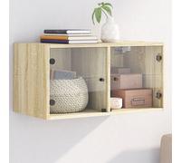 vidaXL Mueble de pared puertas de vidrio roble Sonoma 68,5x37x35 cm