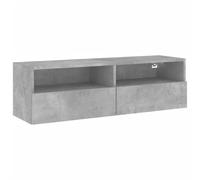 vidaXL Mueble de Pared TV, Armario Auxiliar con Almacenaje, Estantería Flotante, Mueble Colgante para Salón, Madera de Ingeniería Gris Hormigón