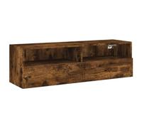vidaXL Mueble de Pared TV, Armario Auxiliar con Almacenaje, Estantería Flotante, Mueble Colgante para Salón, Madera de Ingeniería Roble Ahumado