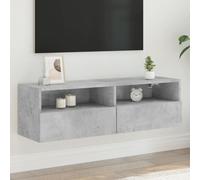 vidaXL Mueble de pared TV madera ingeniería gris hormigón 100x30x30 cm