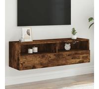 vidaXL Mueble de pared TV madera ingeniería roble ahumado 100x30x30 cm