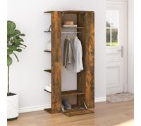 vidaXL Mueble de recibidor 2 uds madera contrachapada roble ahumado