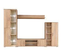 vidaXL Mueble Comedor Salón TV Completo Moderno Madera Roble Sonoma LED Módulo