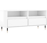 vidaXL: Mueble de televisión alto brillo, blanco, 100x34,5x44,5 cm, fabricado en material de madera