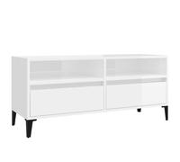 vidaXL: Mueble de televisión alto brillo, blanco, 100x34,5x44,5 cm, fabricado en material de madera
