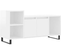 vidaXL: Mueble de televisión alto brillo, blanco, 100x35x55 cm, fabricado en material de madera