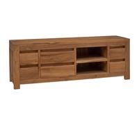 vidaXL Mueble de TV 110 x 30 x 40 cm Natural Madera de teca maciza