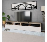 vidaXL Mueble de TV 2 pzs madera ingeniería roble y blanco 95x35x36 cm