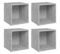 vidaXL Mueble de TV 4uds madera contrachapada gris hormigón 37x35x37cm
