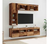 vidaXL Mueble de TV 7 uds. Madera vieja Madera de ingeniería