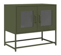 vidaXL Mueble de TV acero laminado en frío verde oliva 68x39x60,5 cm