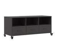 vidaXL Mueble de TV Acero Negro 100,5x39x43,5 cm, Soporte para TV, Mueble Multimedia, Armario Auxiliar, Armario para TV