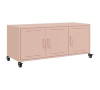 vidaXL Mueble de TV Acero Rosa 100,5x39x43,5 cm, Soporte de TV, Armario Auxiliar, Armario para Equipos de música, Armario de TV