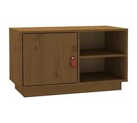 vidaXL Mueble de TV Aparador Armario Auxiliar Soporte Consola Televisión Sala Dormitorio Almacenaje Mueble Salón Madera Maciza de Pino Marrón Miel
