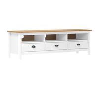 vidaXL Mueble de TV Armario de Televisión Aparador Auxiliar Bajo Salón Sala de Estar Habitación Soporte Blanco Madera Maciza de Pino