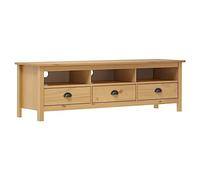 vidaXL Mueble de TV Hill madera maciza de pino marrón miel 158x40x47 cm