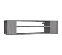 vidaXL Mueble de TV colgante Madera contrachapada Gris 100x30x26,5 cm