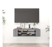 vidaXL Mueble de TV colgante Madera contrachapada Gris 100x30x26,5 cm