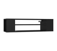 vidaXL Mueble de TV colgante madera contrachapada negro 100x30x26,5 cm