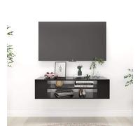 vidaXL Mueble de TV colgante madera contrachapada negro 100x30x26,5 cm