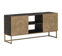 vidaXL: Mueble de TV con cajones y estante, acabado en latón, 105 x 30 x 50 cm