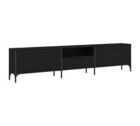 vidaXL Mueble de TV con cajón y armario auxiliar 200x25x44 cm madera de ingeniería Negro