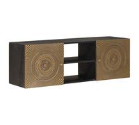 vidaXL: Mueble de TV con estante y espacio de almacenamiento, color latón, 105 x 30 x 35 cm