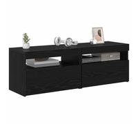 vidaXL Mueble de TV con LED 2 pcs Roble Negro 60 x 35 x 40 cm, Moderno bajo Rectangular, Armario para Medios, Unidad de Almacenamiento para Sala, diseño Limpio, decoración