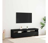 vidaXL Mueble de TV con LED 2 pcs Roble Negro 75 x 35 x 40 cm