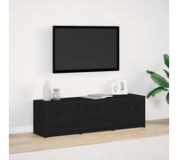 vidaXL Mueble de TV con LED con tiras LED Roble Negro 140 x 34 x 40 cm