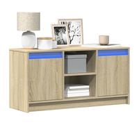 vidaXL Mueble de TV con LED madera de ingeniería 100x34x50 cm en color Negro/Gris hormigón/Blanco y más | almacenamiento funcional diseño moderno para baño dormitorio sala