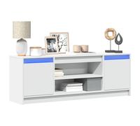 vidaXL Mueble de TV con LED madera de ingeniería blanco 139,5x34x50 cm
