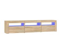 vidaXL Mueble de TV con luces LED 180x35x40 cm, Mueble de Salon, Mueble TV, Mueble TV salon, Mesa de TV, Mueble tele