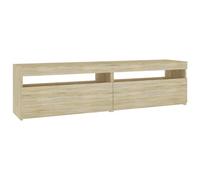 vidaXL Mueble de TV con luces LED 2 uds 75x35x40 cm, Mueble de Salon, Mueble TV, Mueble TV salon, Mesa de TV, Mueble tele Sonoma Oak