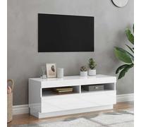 vidaXL Mueble de TV con luces LED blanco brillante 100x35x40 cm