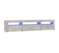 vidaXL Mueble de TV con luces LED gris hormigón 195x35x40 cm