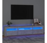 vidaXL Mueble de TV con luces LED gris hormigón 195x35x40 cm
