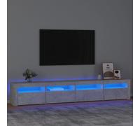 vidaXL Mueble de TV con luces LED gris hormigón 240x35x40 cm
