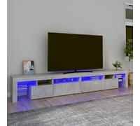 vidaXL Mueble de TV con luces LED Gris Hormigón 260x36,5x40 cm