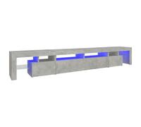 vidaXL Mueble de TV con luces LED gris hormigón 260x36,5x40 cm