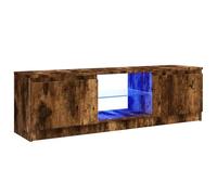 vidaXL Mueble de TV con Luces LED Roble Ahumado 120x30x36 cm