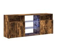 vidaXL Mueble de TV con Luces LED Roble Ahumado 120x30x50 cm, Soporte de TV, Armario Auxiliar, Armario para Equipos de música, Armario de TV