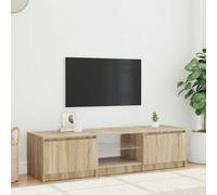 vidaXL Mueble de TV con luces LED Roble ahumado 140x40x36 cm