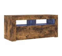 vidaXL Mueble de TV con Luces LED Roble Ahumado 90x35x40 cm