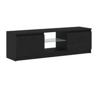 vidaXL Mueble de TV con Luces LED Roble Negro 120x30x36 cm