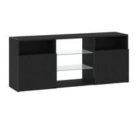 vidaXL Mueble de TV con Luces LED Roble Negro 120x30x50 cm