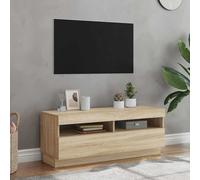 vidaXL Mueble de TV con luces LED roble Sonoma 100x35x40 cm