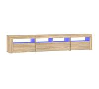 vidaXL Mueble de TV con Luces LED Roble Sonoma 210x35x40 cm