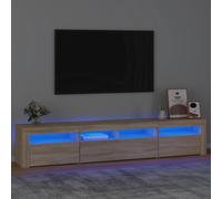 vidaXL Mueble de TV con luces LED roble Sonoma 210x35x40 cm